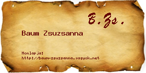 Baum Zsuzsanna névjegykártya